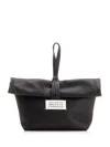 Maison Margiela Rectangular Leather Clutch Loop Handle In Black