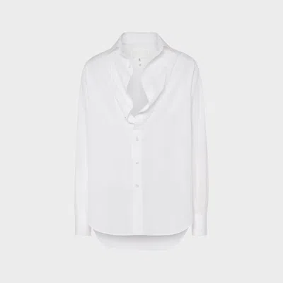 Maison Margiela Folded Collar Cotton Shirt Man White
