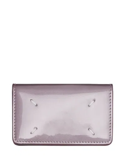 Maison Margiela Four Stiches Clip Card Holder In Purple