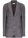 Maison Margiela Mohair Blend Blazer Featuring Pockets In Grey