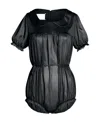 Maison Margiela Four-stitch Short-sleeved Ruched Bodysuit In Black