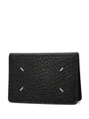 Maison Margiela Four-stitch Calfskin Cardholder In Black