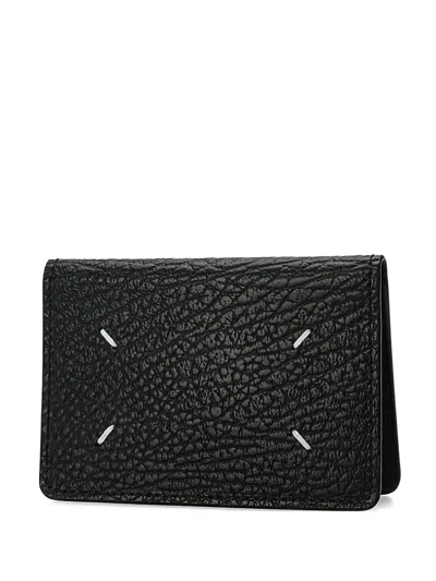 Maison Margiela Four-stitch Calfskin Cardholder In Black