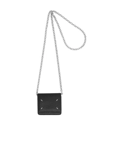 Maison Margiela Four Stitch Chain-link Wallet In Black