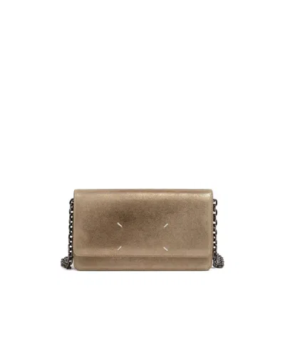 Maison Margiela Four Stitches Chain Wallet In Neutral