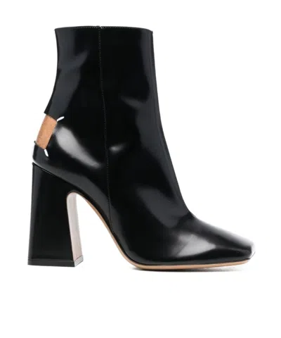 Maison Margiela Four-stitch Detailed Block Heeled Boots In Black