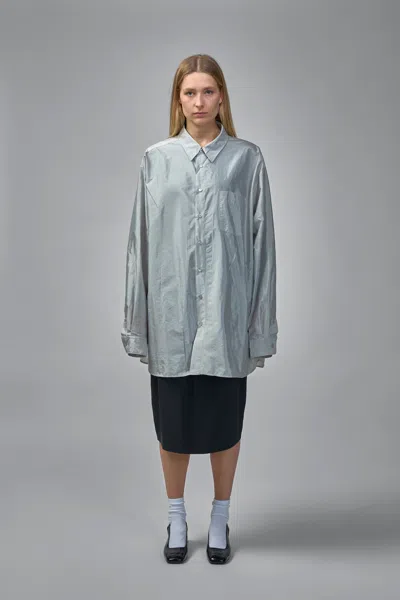 Maison Margiela Four-stitch Detailed Shirt In Gray