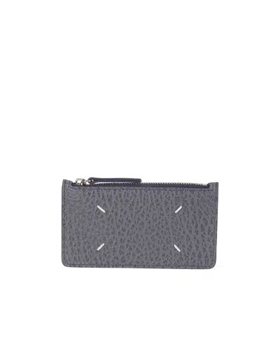 Maison Margiela Four-stitch Faux-leather Wallet In Blue