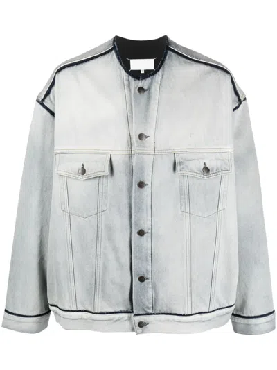 Maison Margiela Denim Jacket With Contrasting Seams In White