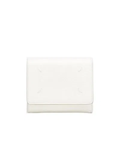 Maison Margiela Four-stitch Grained-leather Wallet In Neutral