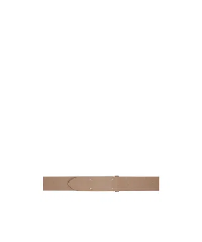 Maison Margiela Grained Four-stitch Belt In Nude