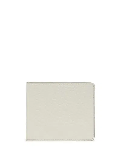 Maison Margiela Four-stitch Leather Card Holder In 白色