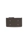 Maison Margiela Four-stitch Leather Card Holder In Black
