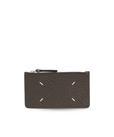 Maison Margiela Four-stitch Leather Card Holder In Black