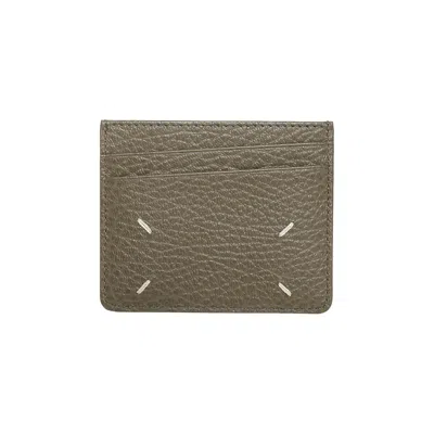 Pre-owned Maison Margiela Four Stitch Leather Card Holder 'graphite' | Green | Men's Size Onesize