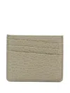 Maison Margiela Black Leather Cardholder In Grey