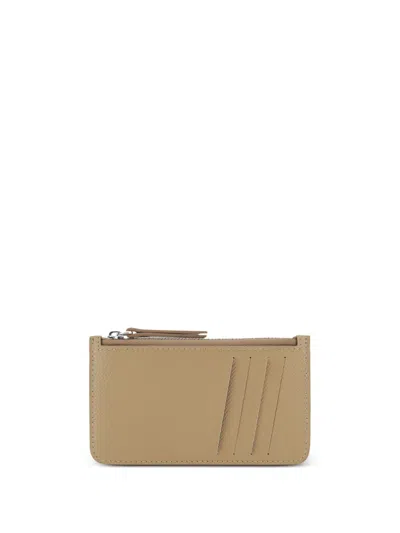 Maison Margiela Four-stitch Leather Cardholder In Neutral