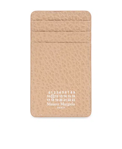 Maison Margiela Four-stitch Leather Cardholder In Nude
