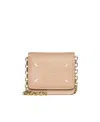Maison Margiela Leather Wallet On Chain Small Bag In Nude