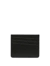 MAISON MARGIELA FOUR-STITCH LEATHER CREDIT CARD CASE IN BLACK FOR WOMEN