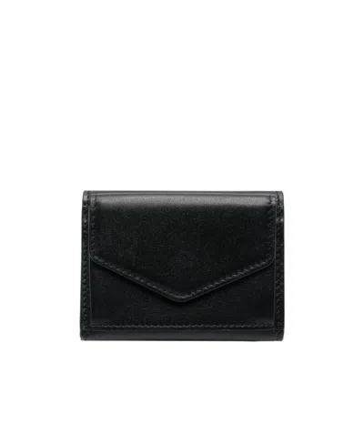 Maison Margiela Four-stitch Leather Purse In Black