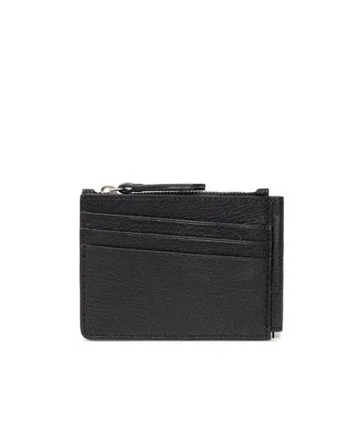 Maison Margiela Four-stitch Leather Wallet In Black