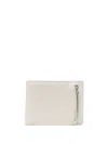 Maison Margiela Grained Leather Wallet In Grey