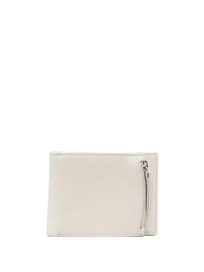 Maison Margiela Grained Leather Wallet In Grey