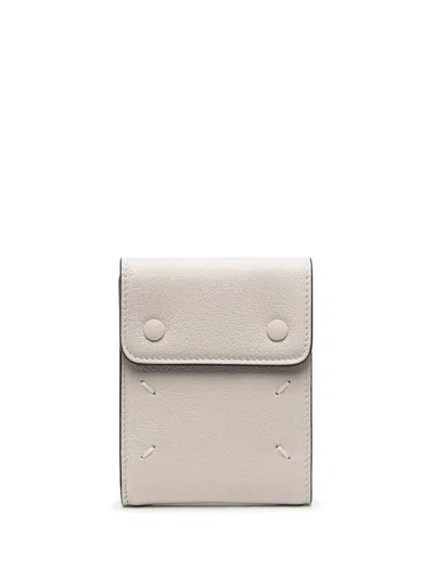 Maison Margiela Four-stitch Logo Detail Wallet In Nude
