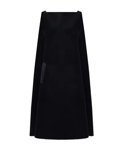 Maison Margiela Four-stitch Logo A-line Dress In Black