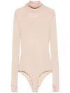 Maison Margiela Maison Martin Margiela Women Body Collo Alto Semitrasparente In Beige