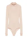 Maison Margiela Maison Martin Margiela Women Body Collo Alto Semitrasparente In Nude & Neutrals