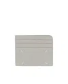 Maison Margiela Four-stitch Logo Cardholder In Light Gray