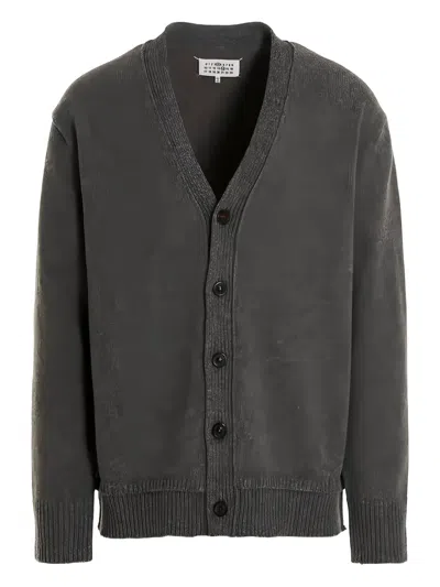 Maison Margiela Four-stitch Logo Cardigan In Blue