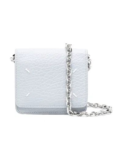 Maison Margiela Four-stitch Logo Chain Wallet In Blue