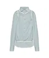 Maison Margiela Four Stitch-logo Cotton Shirt In Green
