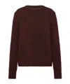 Maison Margiela Dropped Shoulder Burgundy Wool Sweater With Ribbed Details In Brown