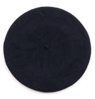 Maison Margiela Four Stitch-logo Knitted Beret In Blue