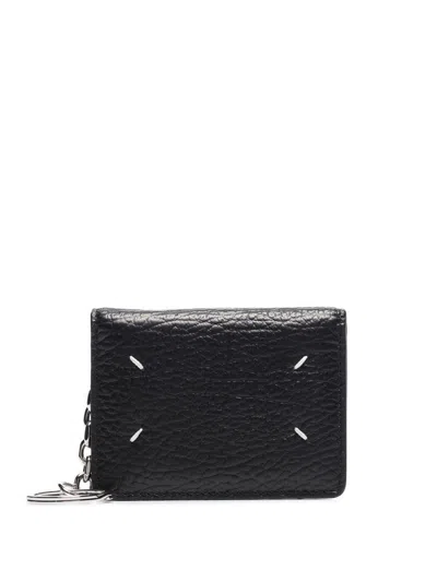 Maison Margiela Four Stitch Logo Leather Wallet In Black