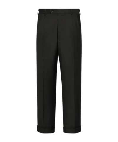 Maison Margiela Four-stitch Logo Tailored Trousers In Black