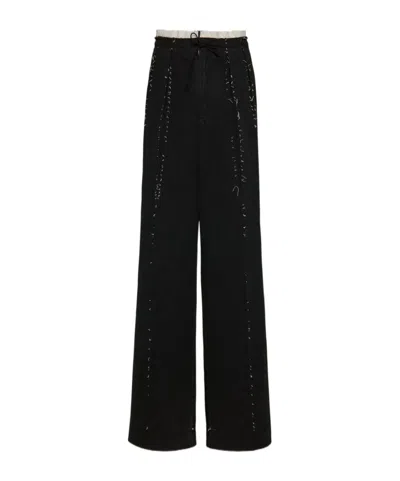 Maison Margiela Four-stitch Logo Track Pants In Black