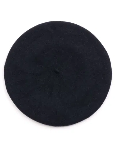 Maison Margiela Navy Blue Four Stitch-logo Beret Hat