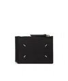 Maison Margiela Signature Stitch Zip Wallet In Black