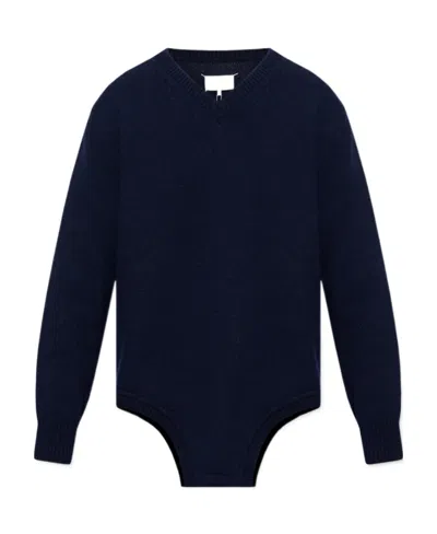 Maison Margiela Four-stitch-logo Wool Jumper In Black