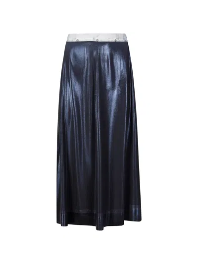 Maison Margiela Four-stitch Midi Skirt In Blue