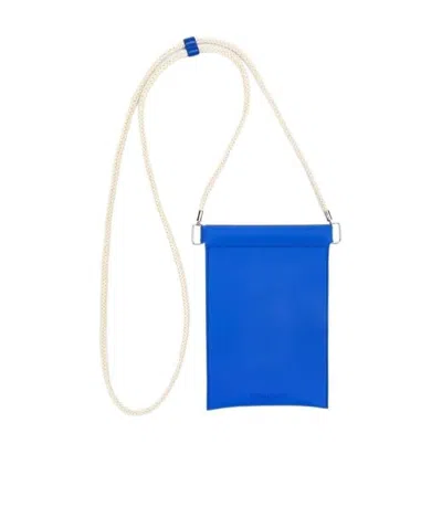Maison Margiela Four-stitch Phone Wallet In Blue