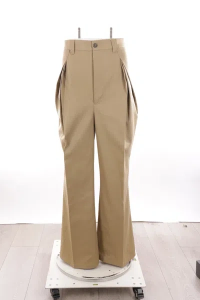 Maison Margiela Four-stitch Pintuck Straight Trousers In Brown