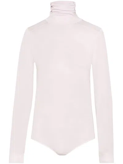 Maison Margiela Woman Bodysuit Lilac Size 2 Viscose In White