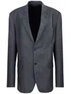 Maison Margiela Four-stitch Single-breasted Blazer In Grey