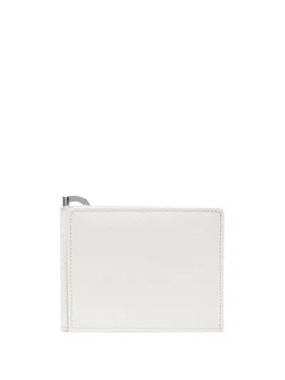 Maison Margiela Four-stitch Logo Leather Wallet In Weiss